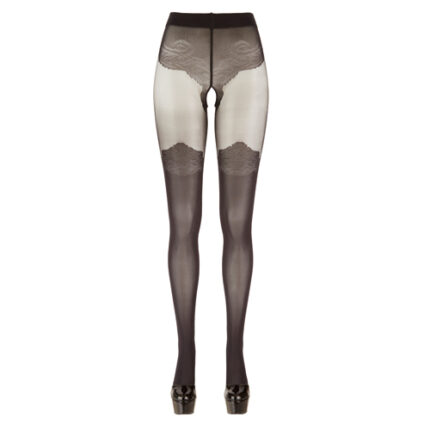 Panty Met Kousen Look - Zwart