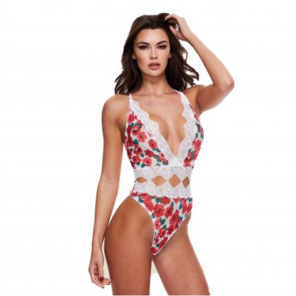 Baci - White Floral & Lace Stringbody